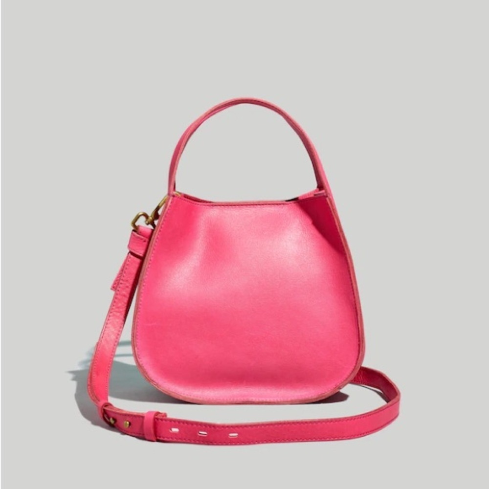 NWT Madewell The Sydney Leather Crossbody Bag Rosy Hibiscus Pink 🌺 - Picture 1 of 12
